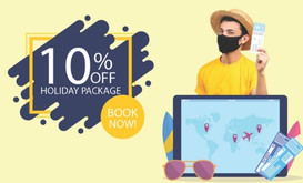 10% off on first holiday package booking. Use code - BAGPACKGO